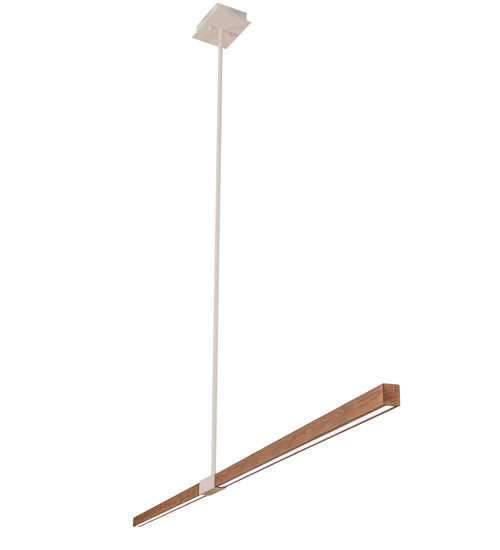 Meyda Lighting Trax 120" LED White & Faux Maplewood Island Pendant Light With White Statuario Idalight Shade