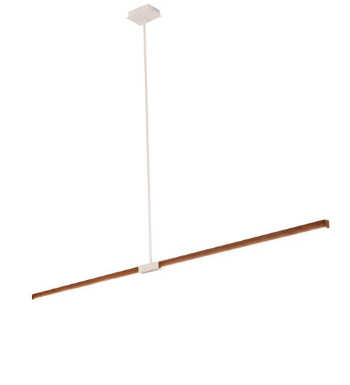 Meyda Lighting Trax 120" LED White & Faux Maplewood Island Pendant Light With White Statuario Idalight Shade