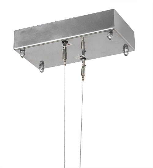 Meyda Lighting Trax 144" LED Extreme Chrome Island Pendant Light With White Statuario Idalight Shade