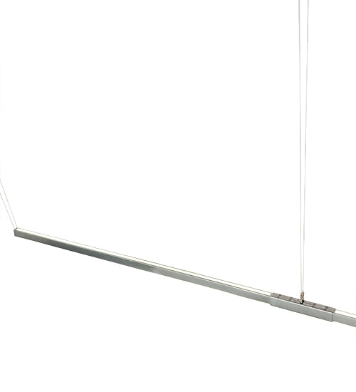 Meyda Lighting Trax 144" LED Extreme Chrome Island Pendant Light With White Statuario Idalight Shade
