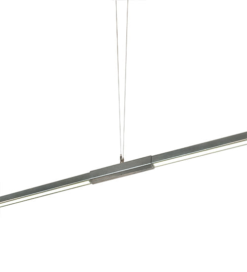 Meyda Lighting Trax 144" LED Extreme Chrome Island Pendant Light With White Statuario Idalight Shade