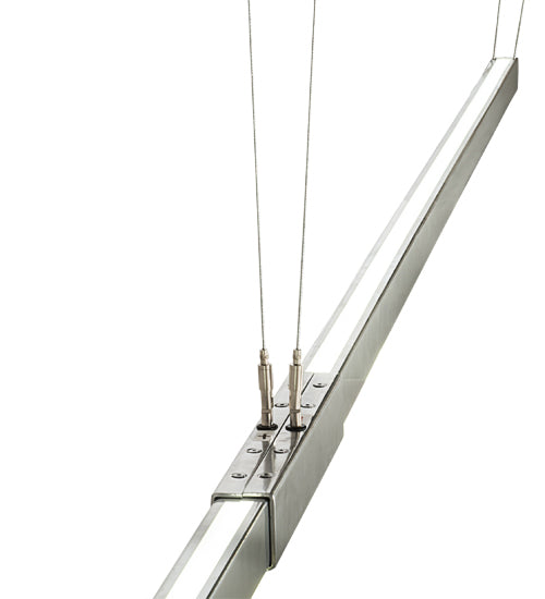 Meyda Lighting Trax 144" LED Extreme Chrome Island Pendant Light With White Statuario Idalight Shade