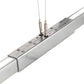 Meyda Lighting Trax 144" LED Extreme Chrome Island Pendant Light With White Statuario Idalight Shade