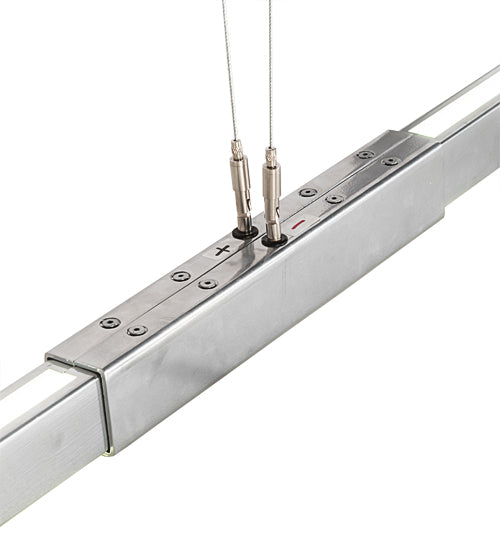 Meyda Lighting Trax 144" LED Extreme Chrome Island Pendant Light With White Statuario Idalight Shade