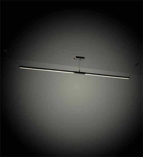 Meyda Lighting Trax 148" LED Extreme Chrome Powdercoat Island Pendant Light With White Statuario Idalight Shade