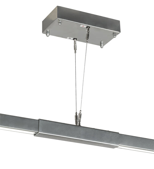 Meyda Lighting Trax 148" LED Extreme Chrome Powdercoat Island Pendant Light With White Statuario Idalight Shade