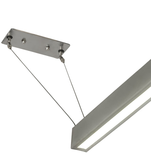 Meyda Lighting Trax 148" LED Extreme Chrome Powdercoat Island Pendant Light With White Statuario Idalight Shade