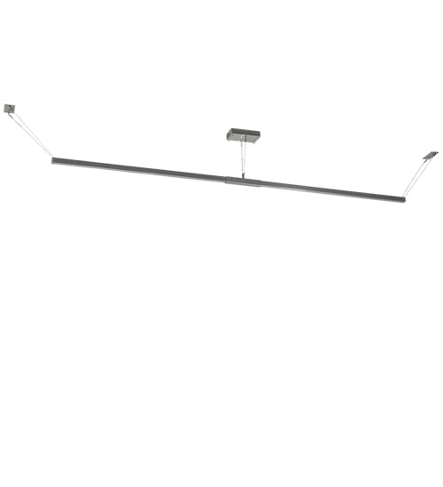 Meyda Lighting Trax 148" LED Extreme Chrome Powdercoat Island Pendant Light With White Statuario Idalight Shade