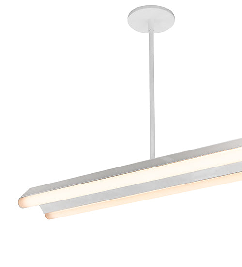 Meyda Lighting Trax 157" Polished Chrome & White Island Pendant Light With White Statuario Idalight Shade