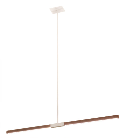 Meyda Lighting Trax 72" LED White & Faux Maplewood Island Pendant Light With White Statuario Idalight Shade