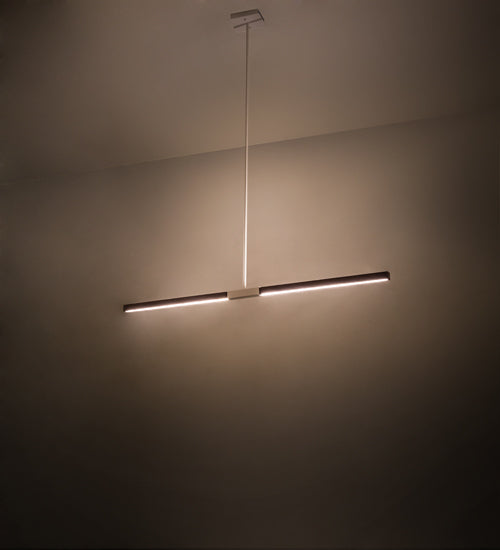 Meyda Lighting Trax 72" LED White & Faux Maplewood Island Pendant Light With White Statuario Idalight Shade