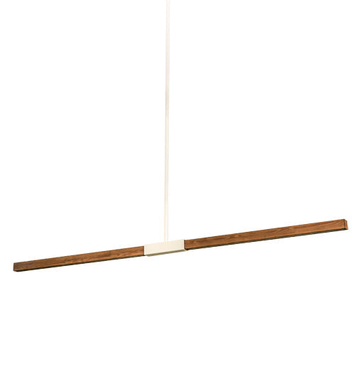 Meyda Lighting Trax 72" LED White & Faux Maplewood Island Pendant Light With White Statuario Idalight Shade