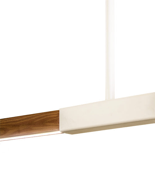 Meyda Lighting Trax 72" LED White & Faux Maplewood Island Pendant Light With White Statuario Idalight Shade