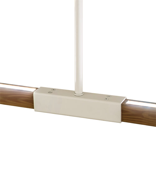 Meyda Lighting Trax 72" LED White & Faux Maplewood Island Pendant Light With White Statuario Idalight Shade
