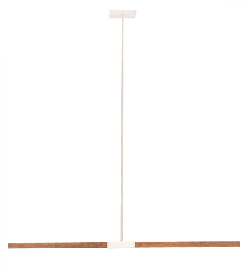 Meyda Lighting Trax 72" LED White & Faux Maplewood Island Pendant Light With White Statuario Idalight Shade