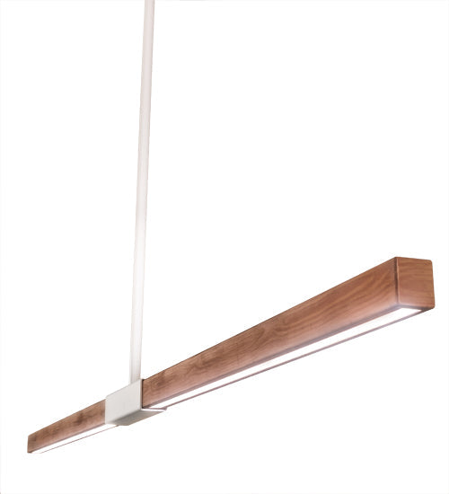 Meyda Lighting Trax 72" LED White & Faux Maplewood Island Pendant Light With White Statuario Idalight Shade
