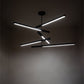 Meyda Lighting Trax 94" 5-Light LED Solar Black Cascading Pendant Light With White Statuario Idalight Shade