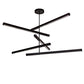Meyda Lighting Trax 94" 5-Light LED Solar Black Cascading Pendant Light With White Statuario Idalight Shade