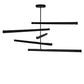 Meyda Lighting Trax 94" 5-Light LED Solar Black Cascading Pendant Light With White Statuario Idalight Shade
