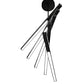 Meyda Lighting Trax 94" 5-Light LED Solar Black Cascading Pendant Light With White Statuario Idalight Shade