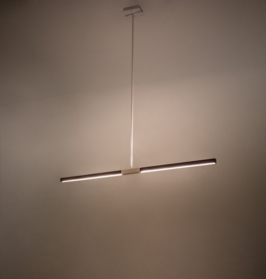 Meyda Lighting Trax 96" LED White & Faux Maplewood Island Pendant Light With White Statuario Idalight Shade