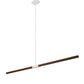Meyda Lighting Trax 96" LED White & Faux Maplewood Island Pendant Light With White Statuario Idalight Shade