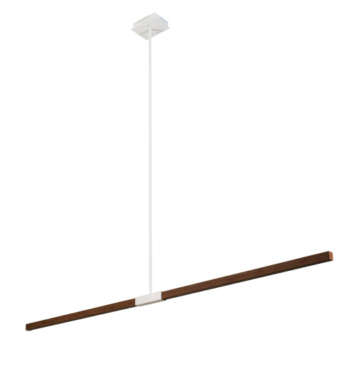 Meyda Lighting Trax 96" LED White & Faux Maplewood Island Pendant Light With White Statuario Idalight Shade