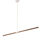 Meyda Lighting Trax 96" LED White & Faux Maplewood Island Pendant Light With White Statuario Idalight Shade