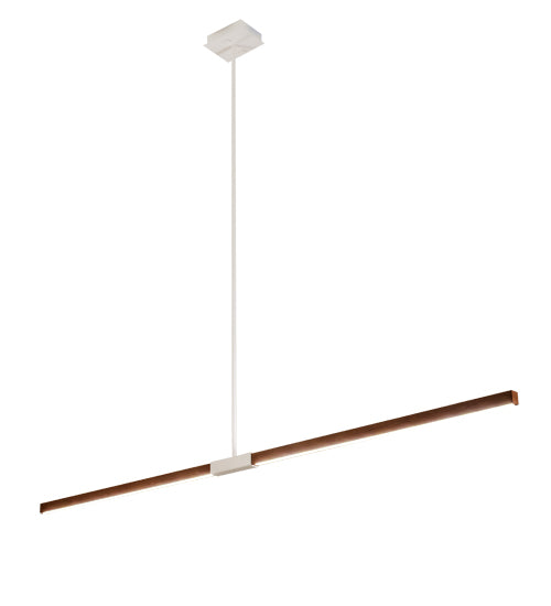 Meyda Lighting Trax 96" LED White & Faux Maplewood Island Pendant Light With White Statuario Idalight Shade