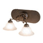 Meyda Lighting Trea 18" 2-Light Gilded Tobacco Vanity Light With Faux Alabaster Shade Glass