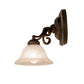 Meyda Lighting Trea 18" 2-Light Gilded Tobacco Vanity Light With Faux Alabaster Shade Glass