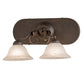 Meyda Lighting Trea 18" 2-Light Gilded Tobacco Vanity Light With Faux Alabaster Shade Glass