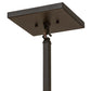 Meyda Lighting Tres Lineas 34" 4-Light Wrought Iron Mission Inverted Pendant Light With Beige Art Shade Glass