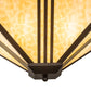 Meyda Lighting Tres Lineas 34" 4-Light Wrought Iron Mission Inverted Pendant Light With Beige Art Shade Glass
