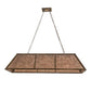 Meyda Lighting Tri-Panel 48" 6-Light Antique Copper Island Pendant Light With Silver Mica Shade Glass