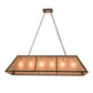 Meyda Lighting Tri-Panel 48" 6-Light Antique Copper Island Pendant Light With Silver Mica Shade Glass