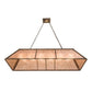 Meyda Lighting Tri-Panel 48" 6-Light Antique Copper Island Pendant Light With Silver Mica Shade Glass