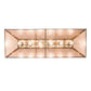 Meyda Lighting Tri-Panel 48" 6-Light Antique Copper Island Pendant Light With Silver Mica Shade Glass