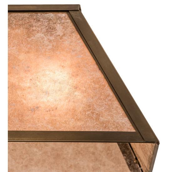 Meyda Lighting Tri-Panel 48" 6-Light Antique Copper Island Pendant Light With Silver Mica Shade Glass