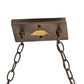 Meyda Lighting Tri-Panel 48" 6-Light Antique Copper Island Pendant Light With Silver Mica Shade Glass