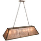 Meyda Lighting Tri-Panel 48" 6-Light Antique Copper Island Pendant Light With Silver Mica Shade Glass