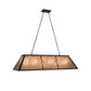 Meyda Lighting Tri-Panel 48" 6-Light Oil Rubbed Bronze Island Pendant Light With Silver Mica Shade Glass