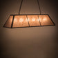 Meyda Lighting Tri-Panel 48" 6-Light Oil Rubbed Bronze Island Pendant Light With Silver Mica Shade Glass