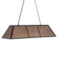 Meyda Lighting Tri-Panel 48" 6-Light Oil Rubbed Bronze Island Pendant Light With Silver Mica Shade Glass