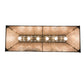 Meyda Lighting Tri-Panel 48" 6-Light Oil Rubbed Bronze Island Pendant Light With Silver Mica Shade Glass