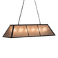 Meyda Lighting Tri-Panel 48" 6-Light Oil Rubbed Bronze Island Pendant Light With Silver Mica Shade Glass