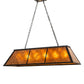 Meyda Lighting Tri-Panel 48" 6-Light Textured Black Island Pendant Light With Amber Mica Shade Glass