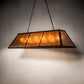 Meyda Lighting Tri-Panel 48" 6-Light Textured Black Island Pendant Light With Amber Mica Shade Glass