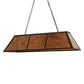 Meyda Lighting Tri-Panel 48" 6-Light Textured Black Island Pendant Light With Amber Mica Shade Glass