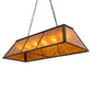 Meyda Lighting Tri-Panel 48" 6-Light Textured Black Island Pendant Light With Amber Mica Shade Glass